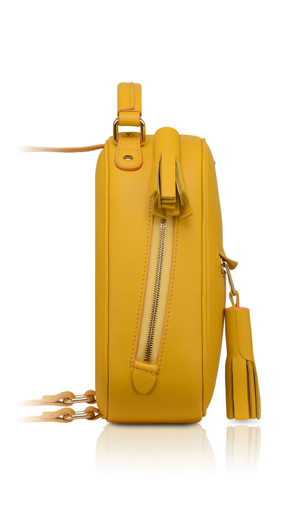 Woman Leather Backpack Lady Anne Vogue Yellow