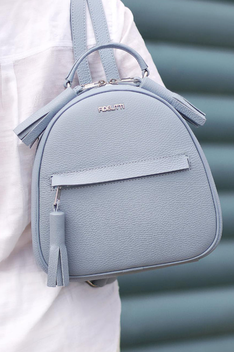 Woman Leather Backpack Lady Anne Vogue Gray