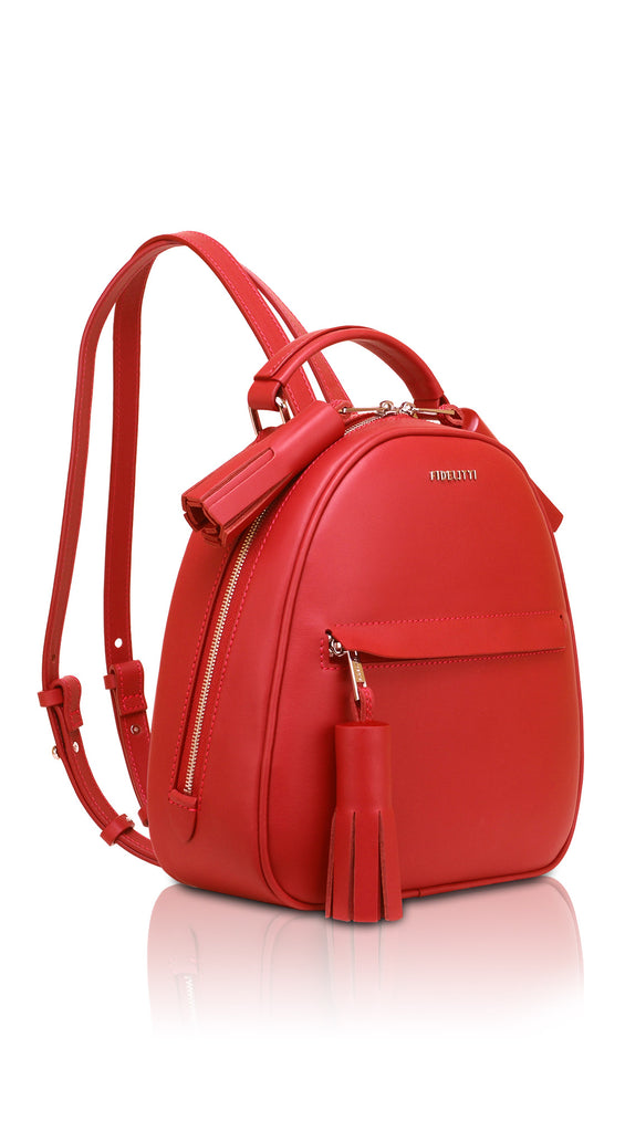 Woman Leather Backpack Lady Anne Vogue Red