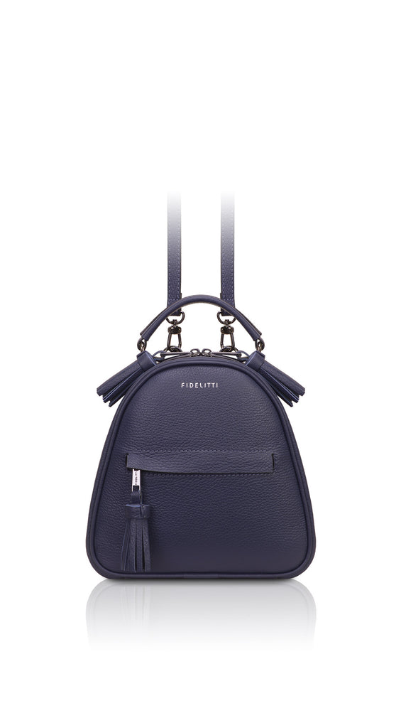 Woman Leather Backpack Lady Anne Vogue Mini Dark Slate Blue – Ankobags