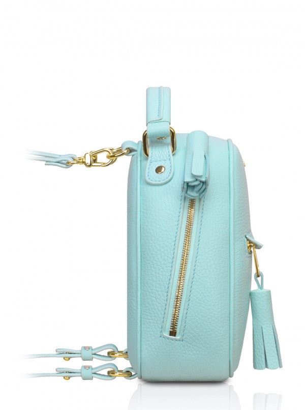 aqua leather backpack Woman Leather Backpack Lady Anne Vogue Mini Aquamarine – Ankobags