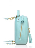 Woman Leather Backpack Lady Anne Vogue Mini Aquamarine