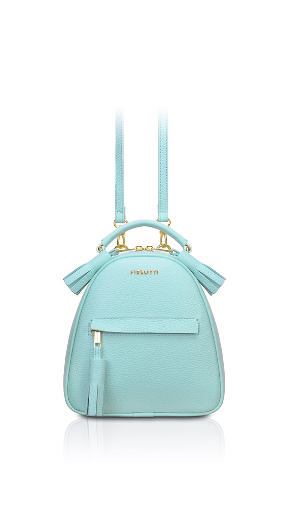 Woman Leather Backpack Lady Anne Vogue Mini Aquamarine – Ankobags
