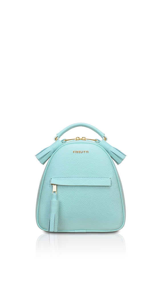 Woman Leather Backpack Lady Anne Vogue Mini Teal