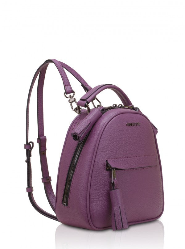 Woman Leather Backpack Lady Anne Vogue Mini Blue Violet – Ankobags