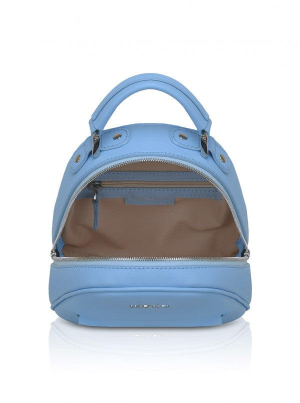 guess blue mini backpack Woman Leather Backpack Lady Anne Vogue Mini Deep Sky Blue – Ankobags