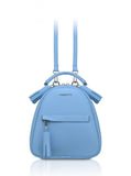 Woman Leather Backpack Lady Anne Vogue Mini Deep Sky Blue