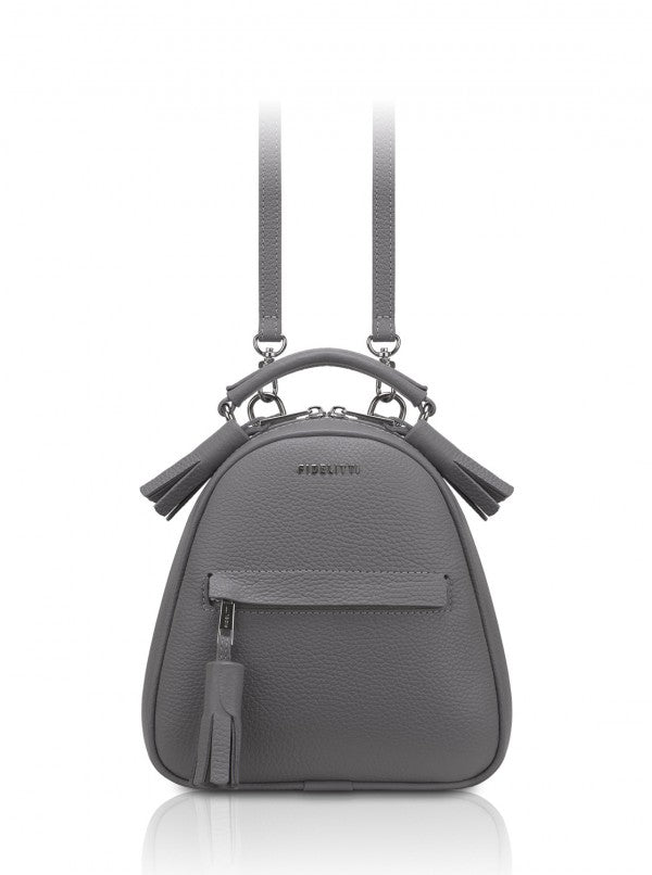 Woman Leather Backpack Lady Anne Vogue Mini DimGray