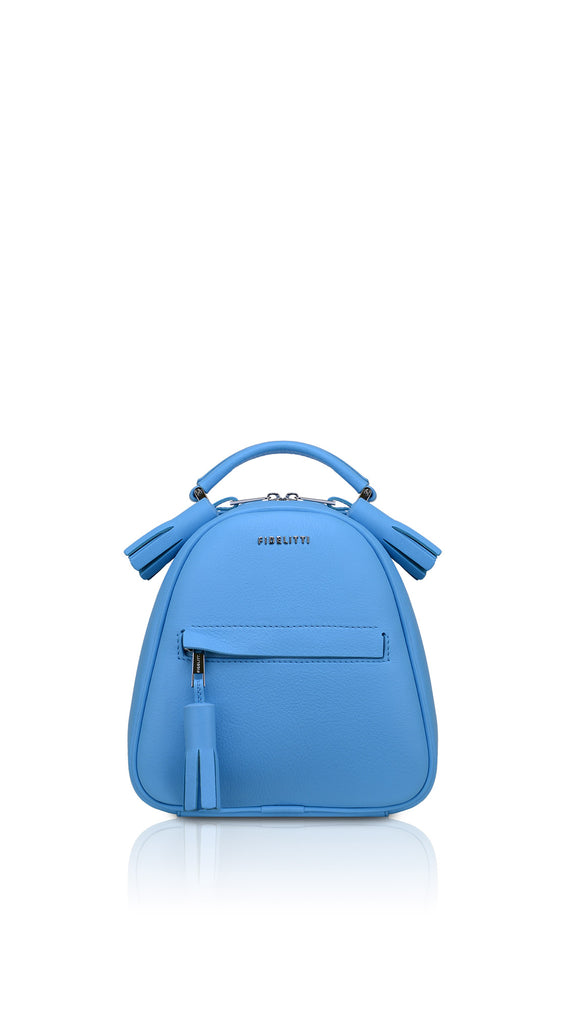 Woman Leather Backpack Lady Anne Vogue Mini Blue Violet