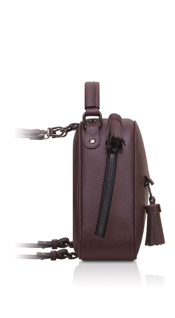 Woman Leather Backpack Lady Anne Vogue Mini Maroon