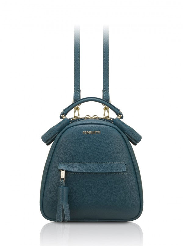 Woman Leather Backpack Lady Anne Vogue Mini Teal