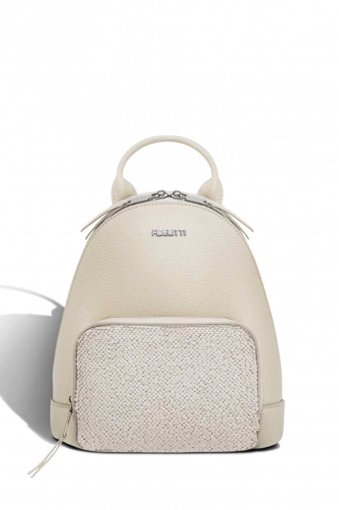 Woman Leather Backpack Lili White