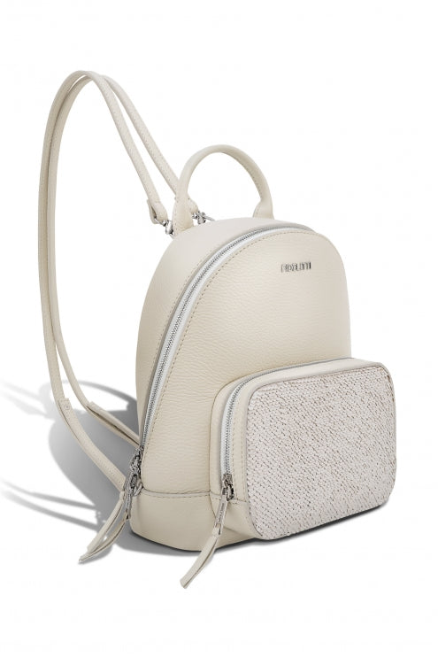 Woman Leather Backpack Lili Beige