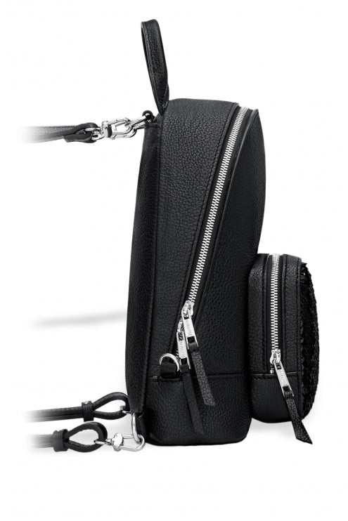 black book leather mini backpack Woman Leather Backpack Lili Black – Ankobags