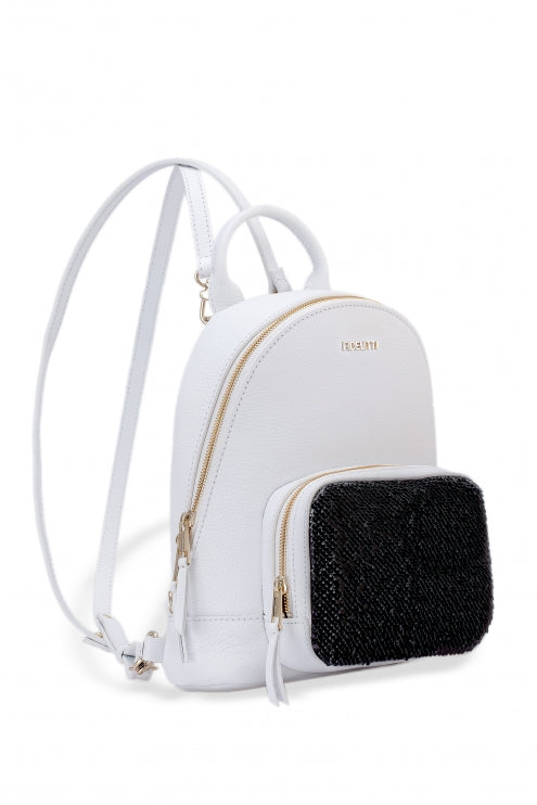 cute cheap white mini backpacks Woman Leather Backpack Lili White – Ankobags