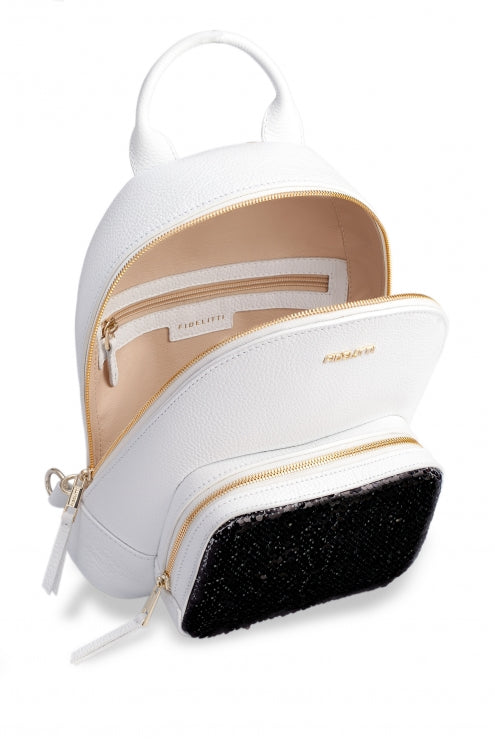 big white leather backpack Woman Leather Backpack Lili White – Ankobags
