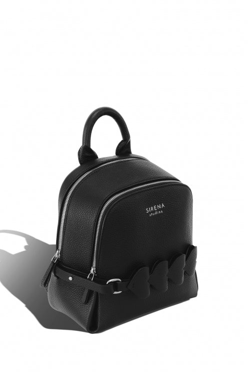 Woman Leather Backpack Lady Anne CUORE Black