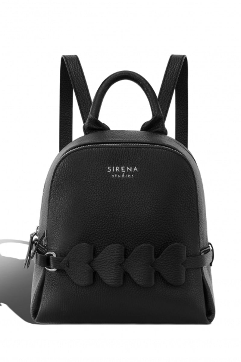 Woman Leather Backpack Lady Anne CUORE Black