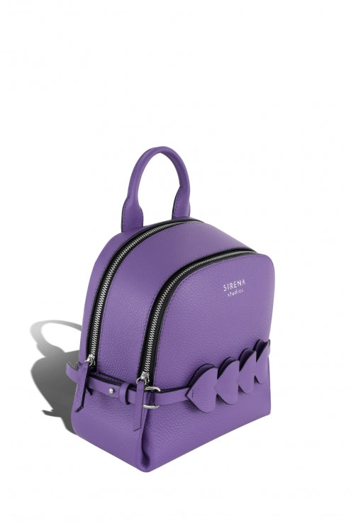 Woman Leather Backpack Lady Anne CUORE Purple
