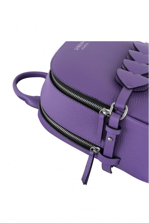 Woman Leather Backpack Lady Anne CUORE Purple