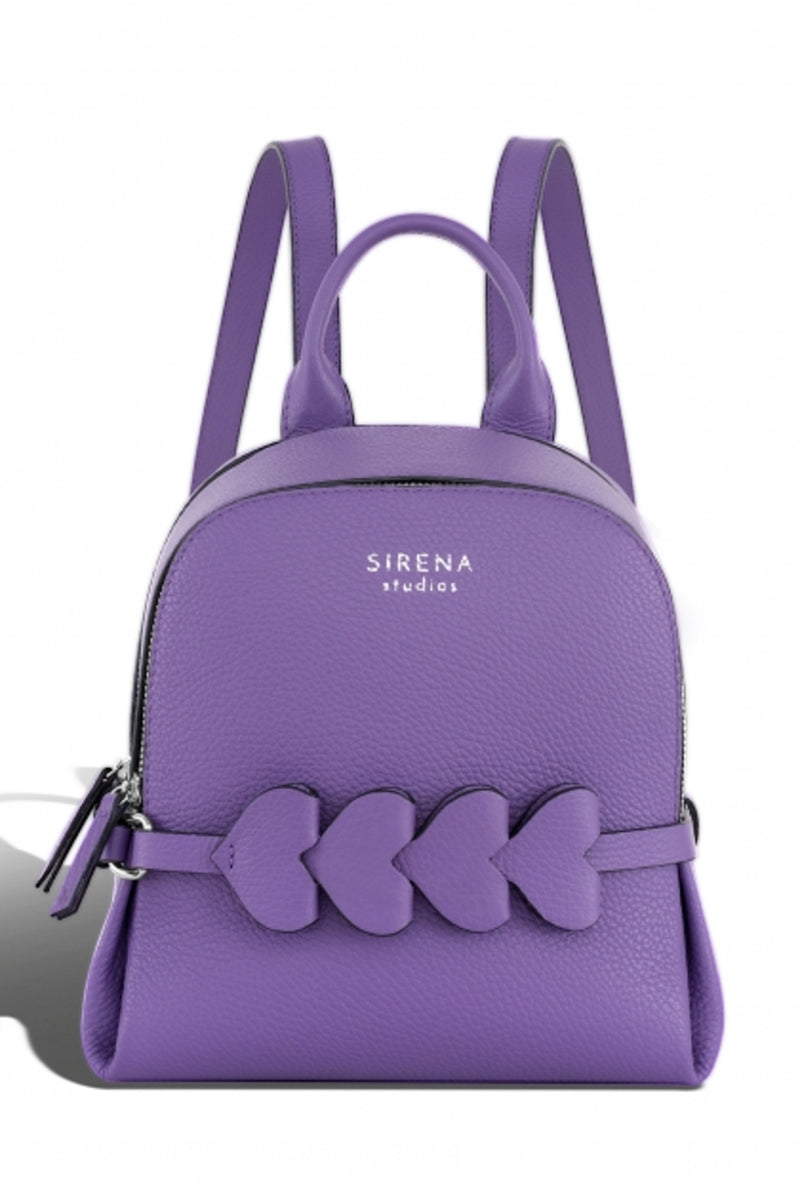 Woman Leather Backpack Lady Anne CUORE Purple