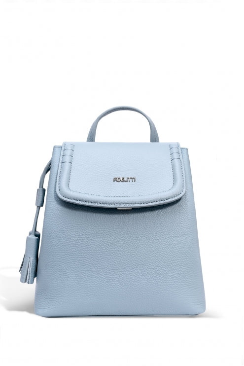 blue and white backpack leather Grained backpacks | Bags HAILEY Pastel Finished with adjustable straps and a top handle Dedalo Woven Printed Leather Backpack