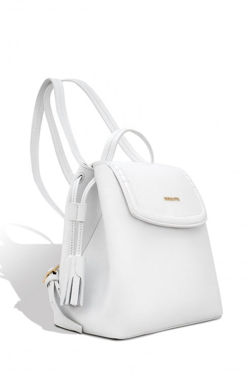 anne klein leather backpack Woman Leather Backpack Lady Anne Glory White