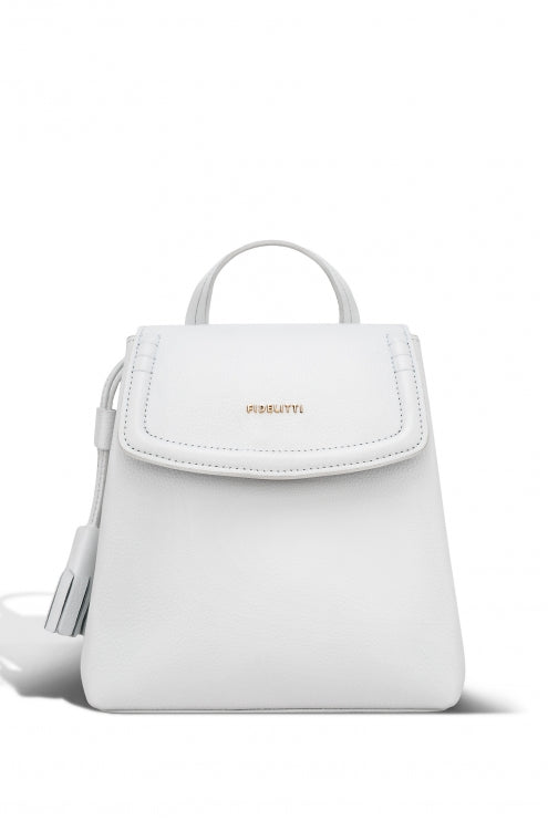 Woman Leather Backpack Lady Anne Glory White