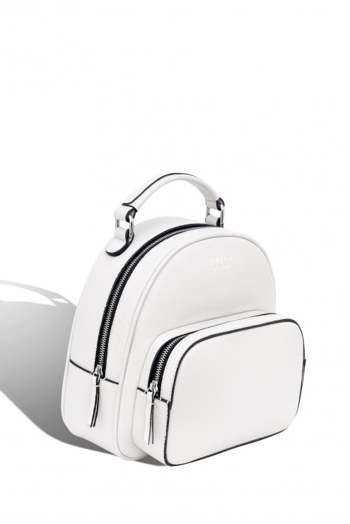 Woman Leather Backpack Lady Anne LUCIDARE Maxi White