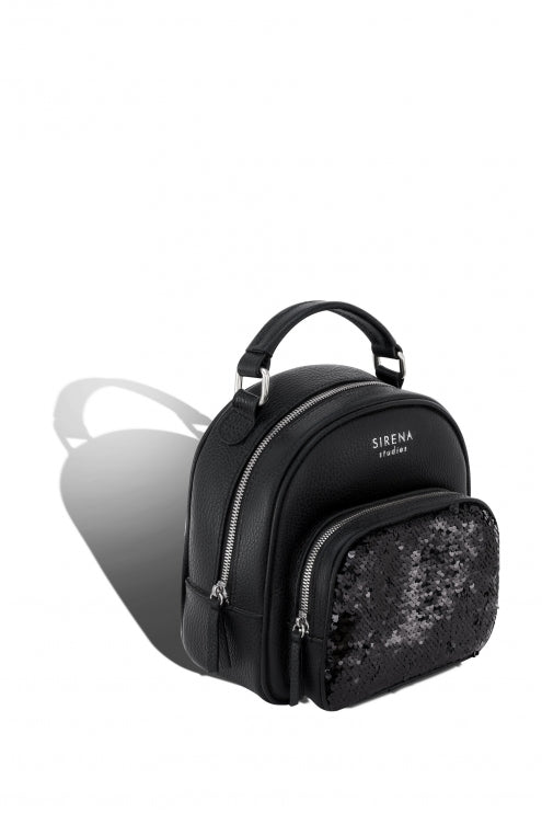Woman Leather Backpack Lady Anne LUCIDARE Mini Black