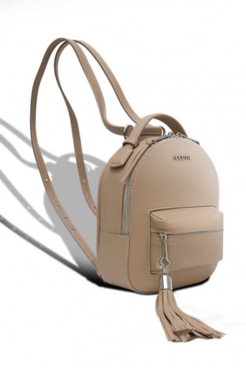 Woman Leather Backpack Lady Anne Prime Beige