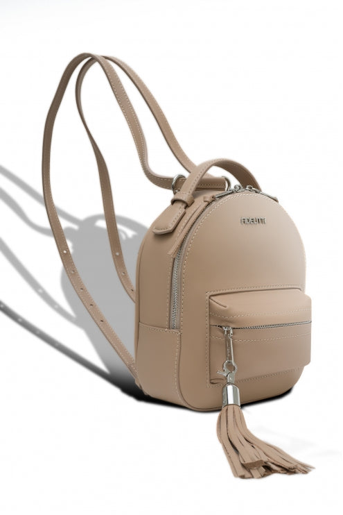 Woman Leather Backpack Lady Anne Prime White