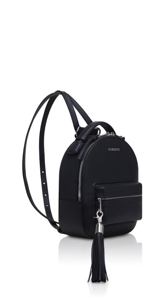 Leather Mini Backpack Black Patent Leather Handbag Ladies 