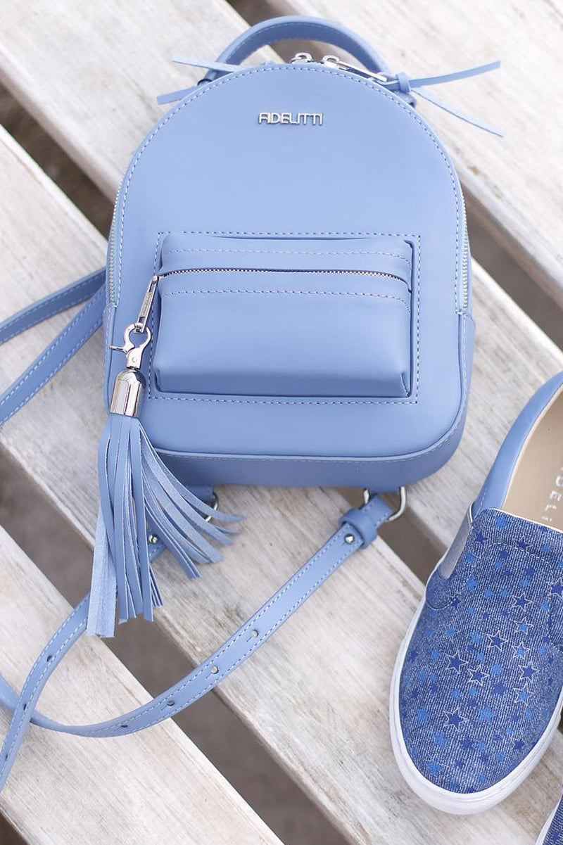 Woman Leather Backpack Lady Anne Prime Blue