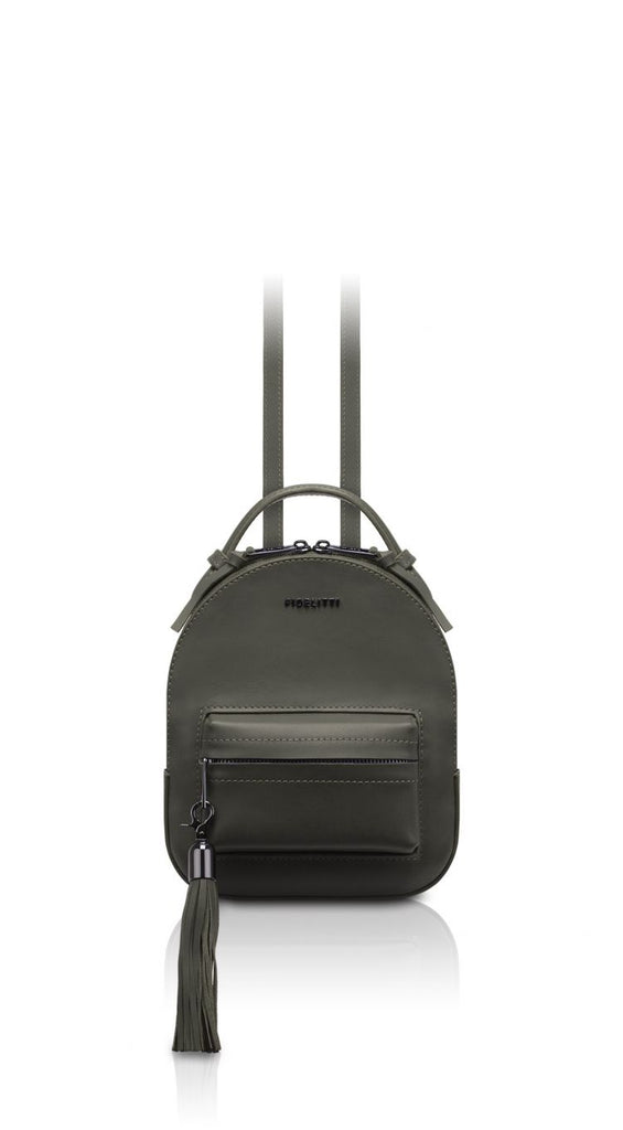 Woman Leather Backpack Lady Anne Prime Dark Olive Green