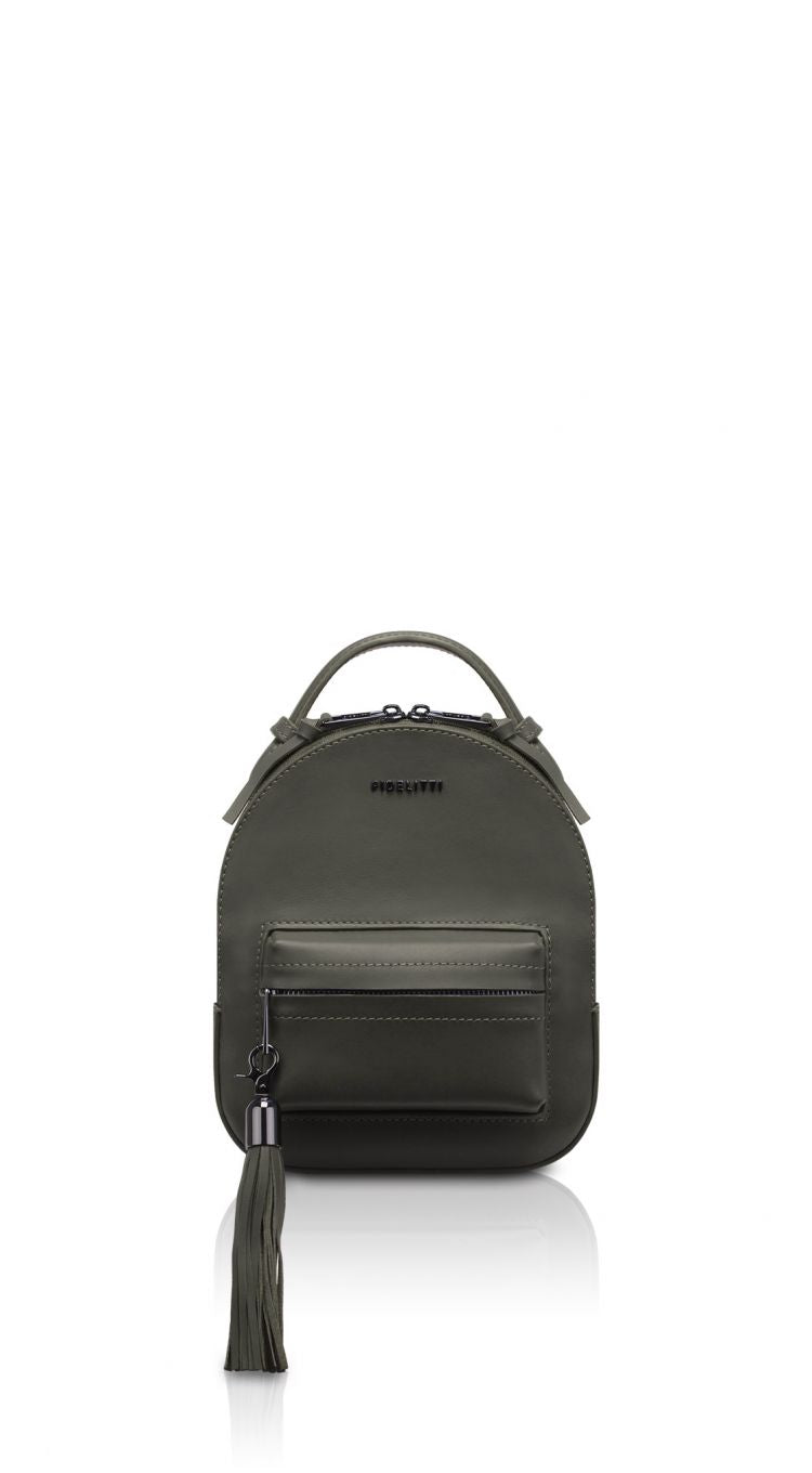 Woman Leather Backpack Lady Anne Prime Dark Olive Green
