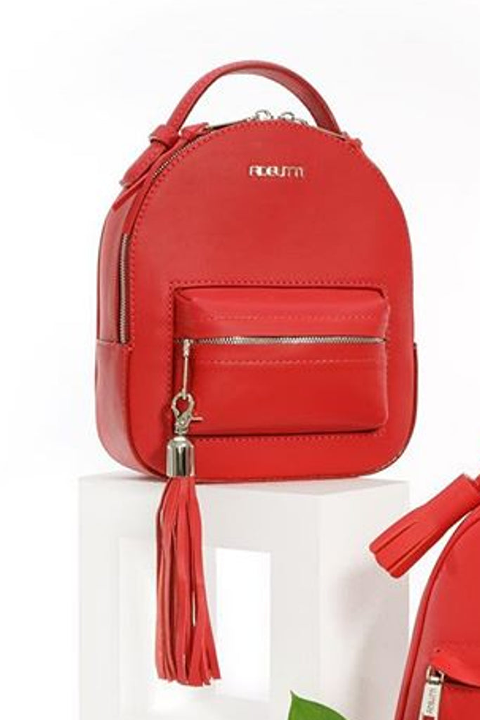 Woman Leather Backpack Lady Anne Prime Red