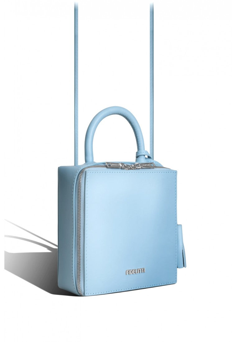 Woman Leather Crossbody Bag Lady Anne Cube Blue