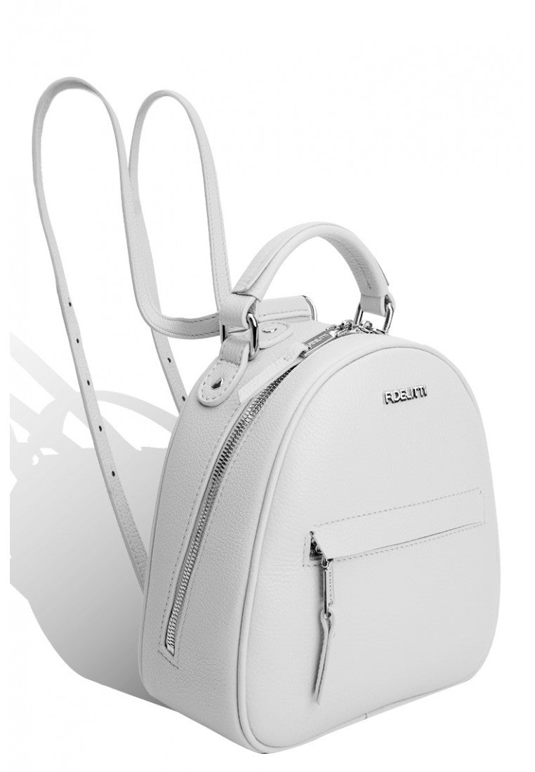 Woman Leather Backpack Lady Anne Vogue Mini White