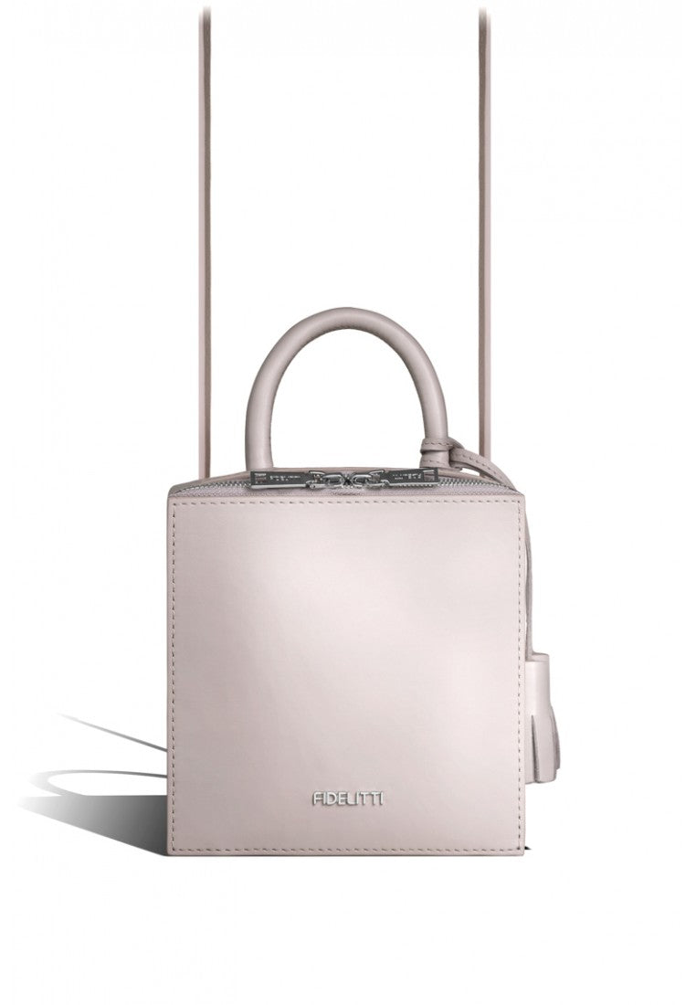 Woman Leather Cross Body Bag Lady Anne Cube Beige