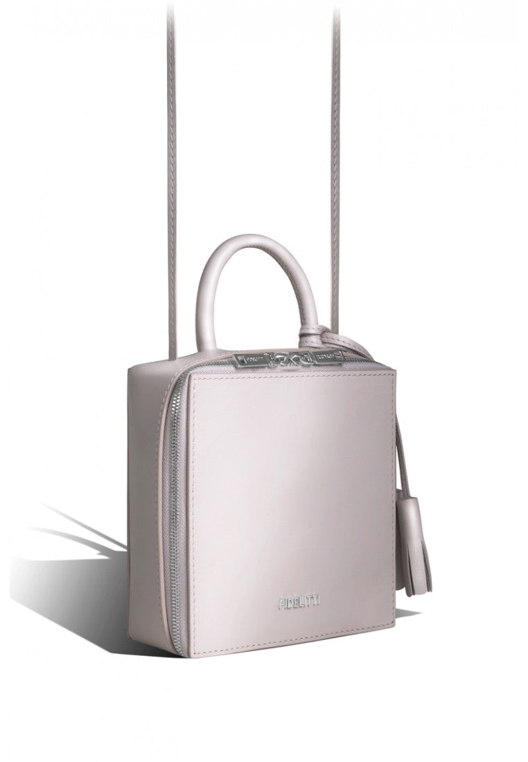 Woman Leather Cross Body Bag Lady Anne Cube Beige