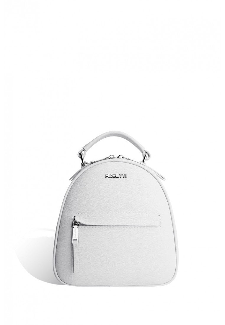 Woman Leather Backpack Lady Anne Vogue Mini White