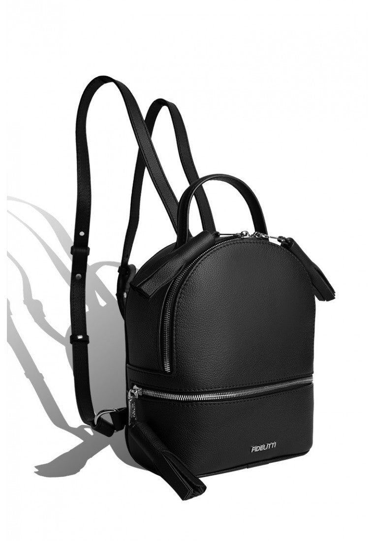 Woman Leather Backpack Lady Anne 'GO GO' Black