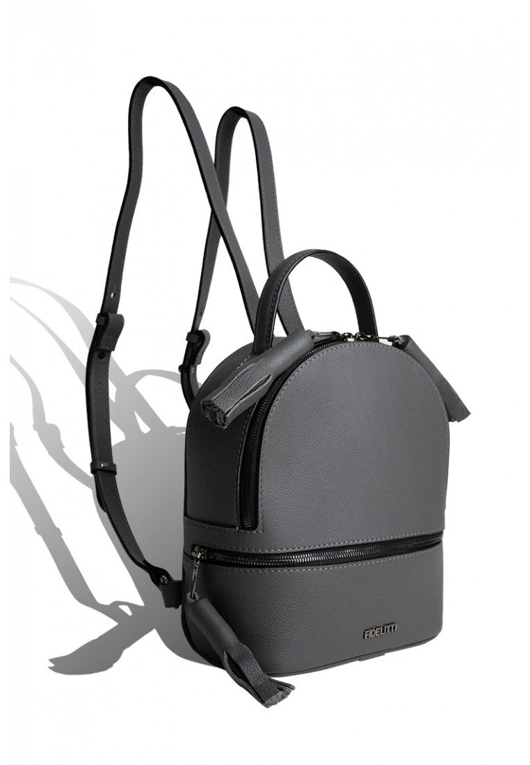 Woman Leather Backpack Lady Anne 'GO GO' Dark Gray