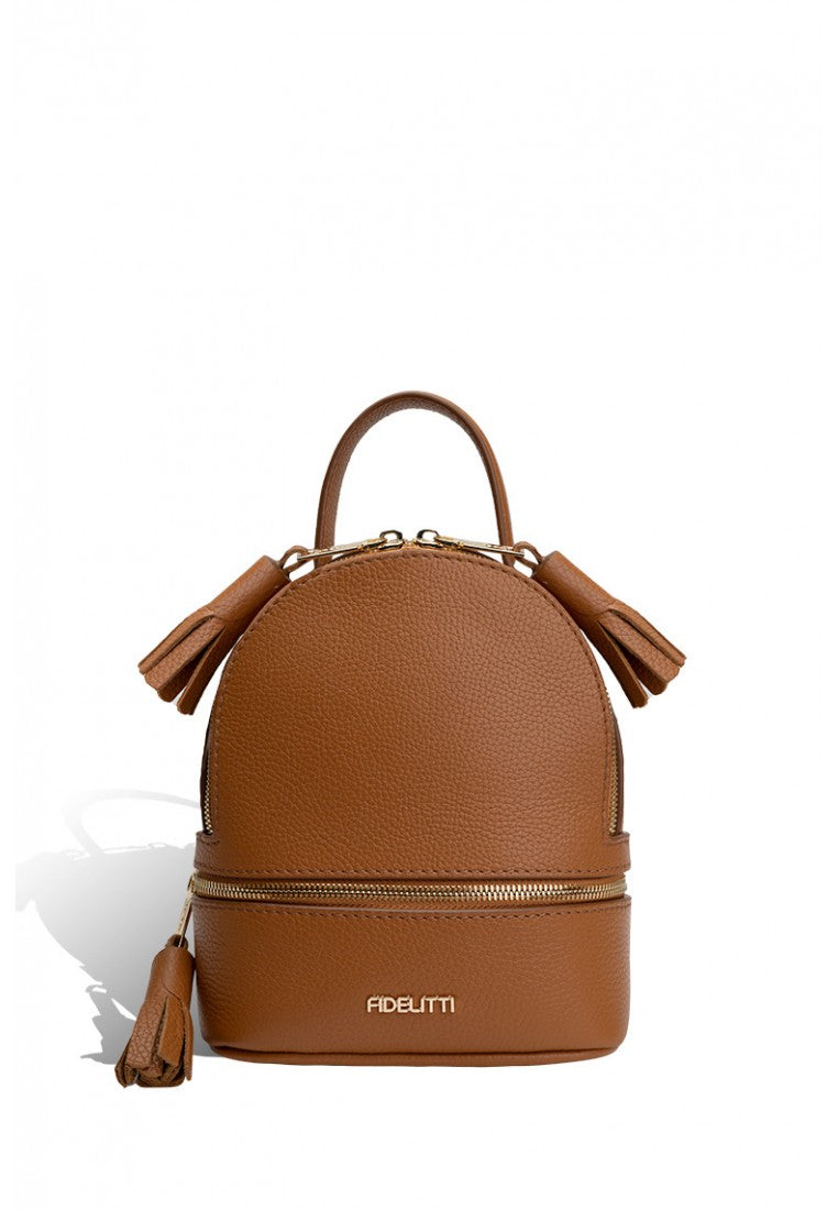 Woman Leather Backpack Lady Anne 'GO GO' Mini Brown