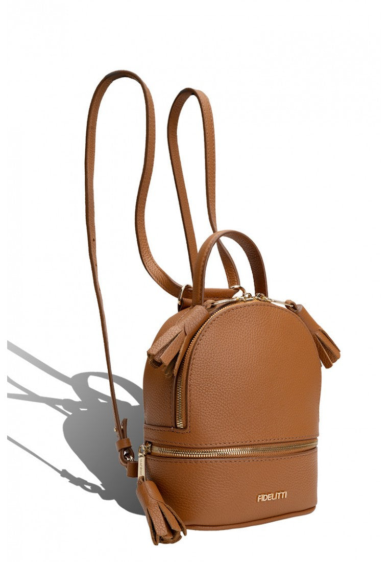 Woman Leather Backpack Lady Anne 'GO GO' Mini Brown