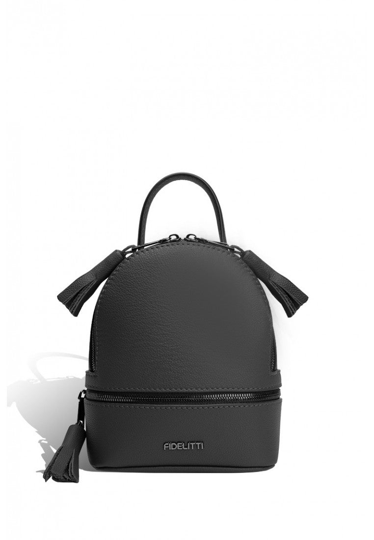 Woman Leather Backpack Lady Anne 'GO GO' Mini Dark Gray