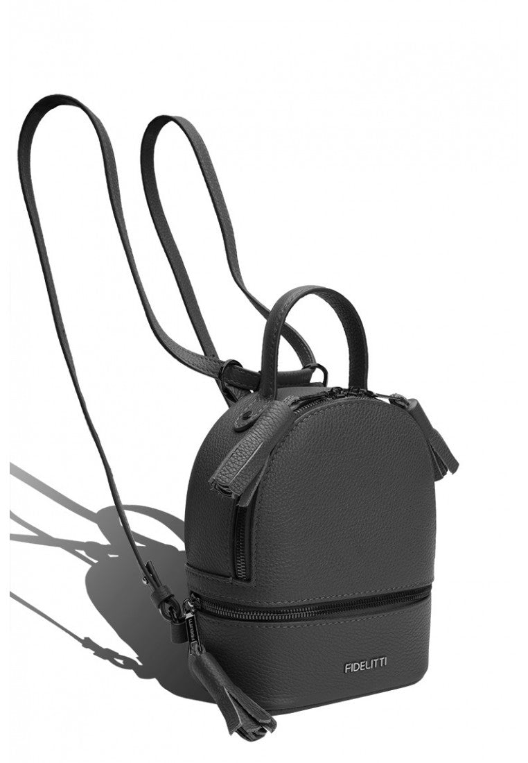 Woman Leather Backpack Lady Anne 'GO GO' Mini Dark Gray