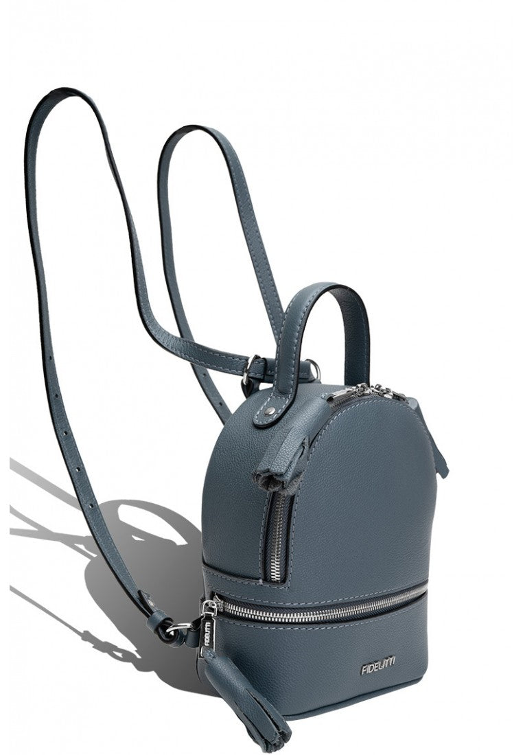 Woman Leather Backpack Lady Anne 'GO GO' Mini Gray