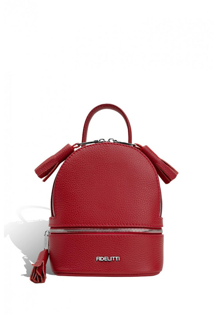Woman Leather Backpack Lady Anne 'GO GO' Mini Red